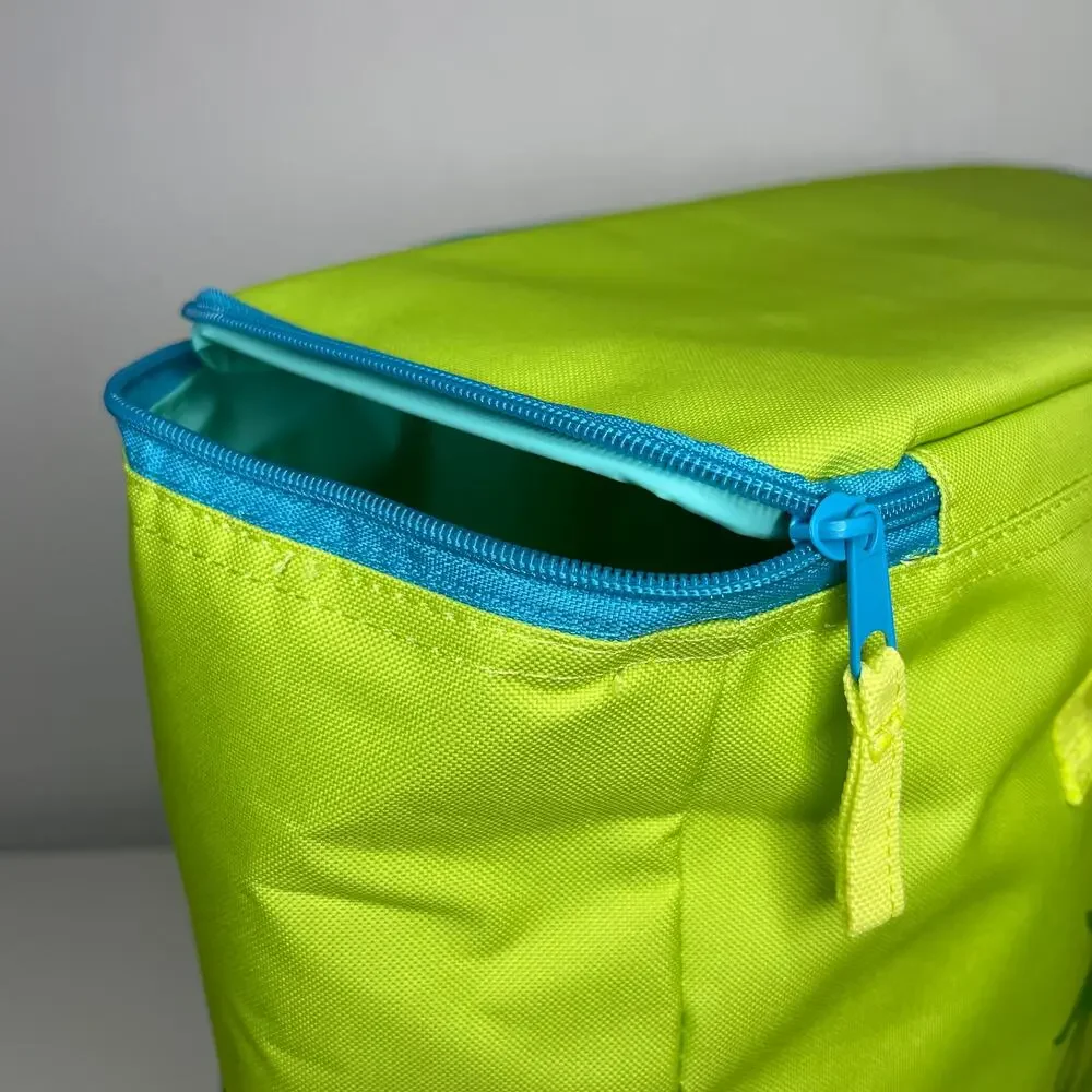 Set of 2 Trader Joe’s Insulated Cooler Bags — Large + Mini — Lime Green + Stripe